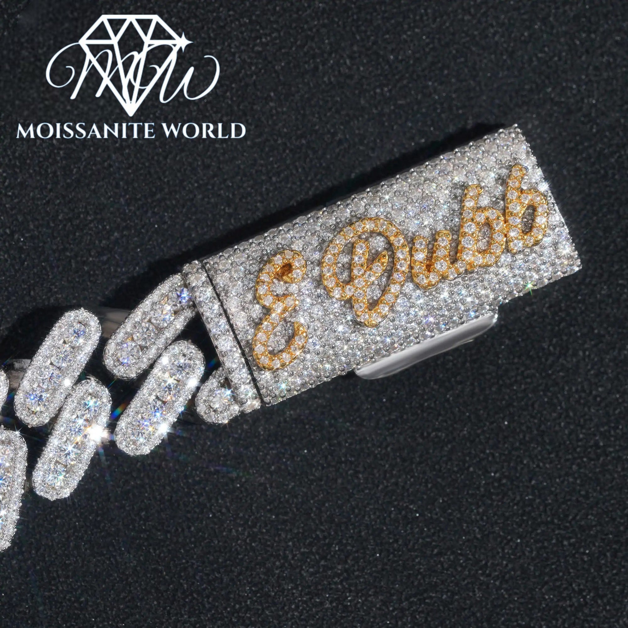 Custom Name Cuban Link Bracelet – 15MM Iced Out 3-Row Clasp | Hip Hop Jewelry for Men